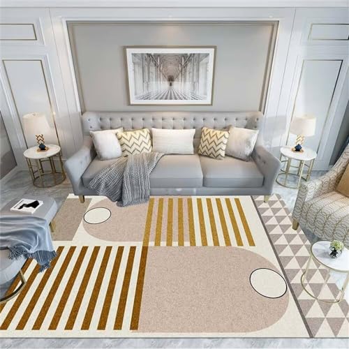 Tapis de salon lavable et doux beige pour enfant