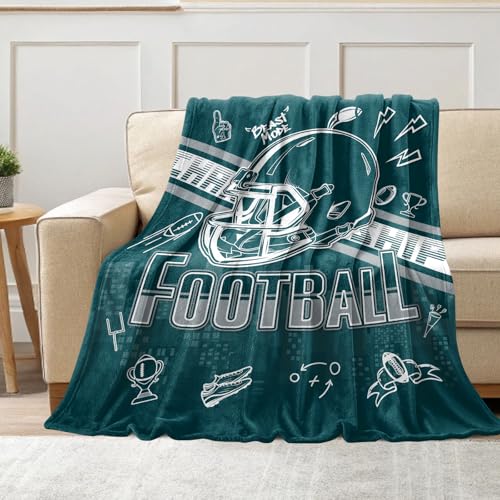 Fiwsuyr Football Gifts for Men Football Merch for Fans Sports Style Stuff Gear Blanket for Game Day Birthday Sofa Bed Couch 60x50
