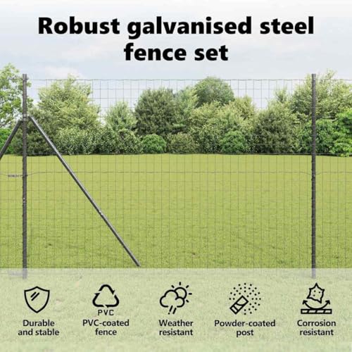 Clôture de jardin résistante aux intempéries en acier durable gris - 6