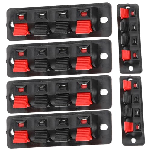 Kisangel 6個 スプリングプッシュ式スピーカー端子コネクター 製高耐久接続クリップ テスト スピーカー オーディオ機器用配線端子プレート