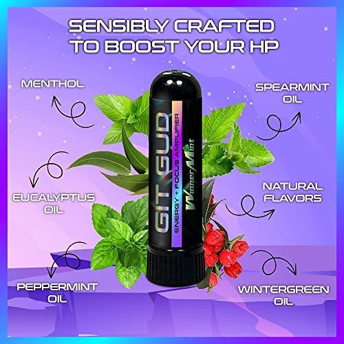 Git Gud Gaming Vapors Stick | Energy + Focus Nasal Inhaler | Stimulating Mint Aromatherapy | Portable Performance Disposable | Winnermint (4 Pack) #TOP1