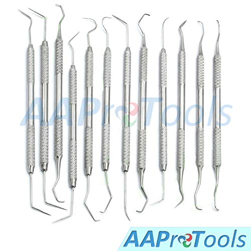 Aaprotools 4993623159247 12 Piece Dental Probe Pick Tool Instrument Set Stainless Steel Scaler Pr-296 thumb #1