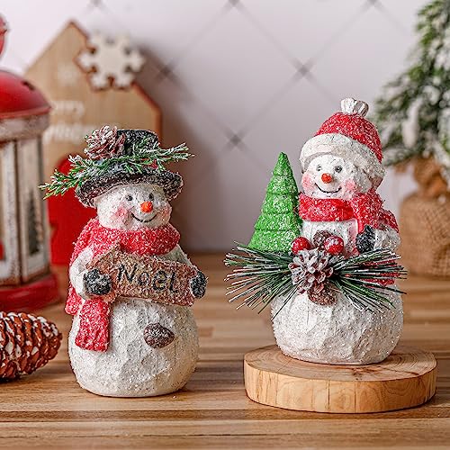2-Pcs-Snowman-Figurines-Christmas-Decorations-Winter-Indoor-Home-Decor-Christmas-Snowman-Figurines-Table-Decorations-Cute-Christmas-Snowman-Gifts-Handmade-Resin-Winter-Indoor-Decorations 2 Pcs Snowman Figurines Christmas Decorations Winter Indoor Home Decor Christmas Snowman Figurines Table Decorations Cute Christmas Snowman Gifts Handmade Resin Winter Indoor Decorations