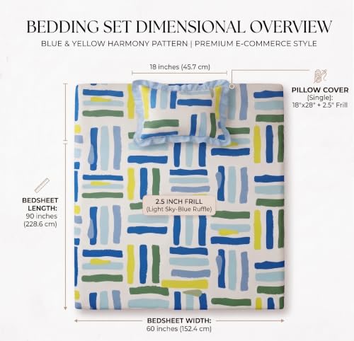 Image of BSB HOME 240 Tc Premium Single Bed Bedsheet, Soft Comfortable Bed Sheet with 2.5 Inches Frill Border, Stylish Printed Bedding for Bedroom, Elegant Bedsheet, 60 x 90 Inches - Cobalt Blue