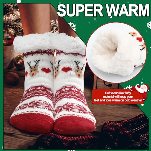 LOMIMOS Christmas Slipper Sock, Xmas Non Slip Sock Warm for Winter Home Women3