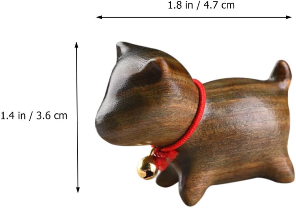 Wood Carved Puppy Pen Holder Desktop Decoration for Ink Pens image 2