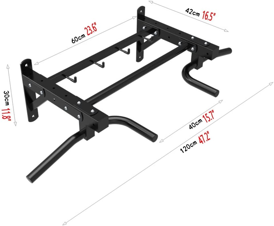 Wall-Mounted Pull Up Bar, Home Gym Heavy Duty Fitness Horizontal Bar, Strength Training Rod with Adjustable Handle, Load 300kg