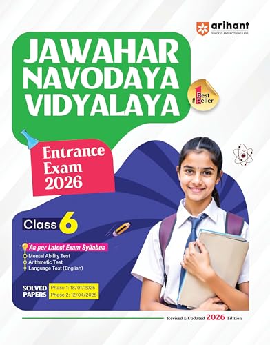 Image of Arihant Jawahar Navodaya Vidyalaya Class 6 Entrance Exam 2026 | Includes Mental Ability, Arithmetic and Language Test | Based on Exam Syllabus and Solved Papers (2025) |English Medium
