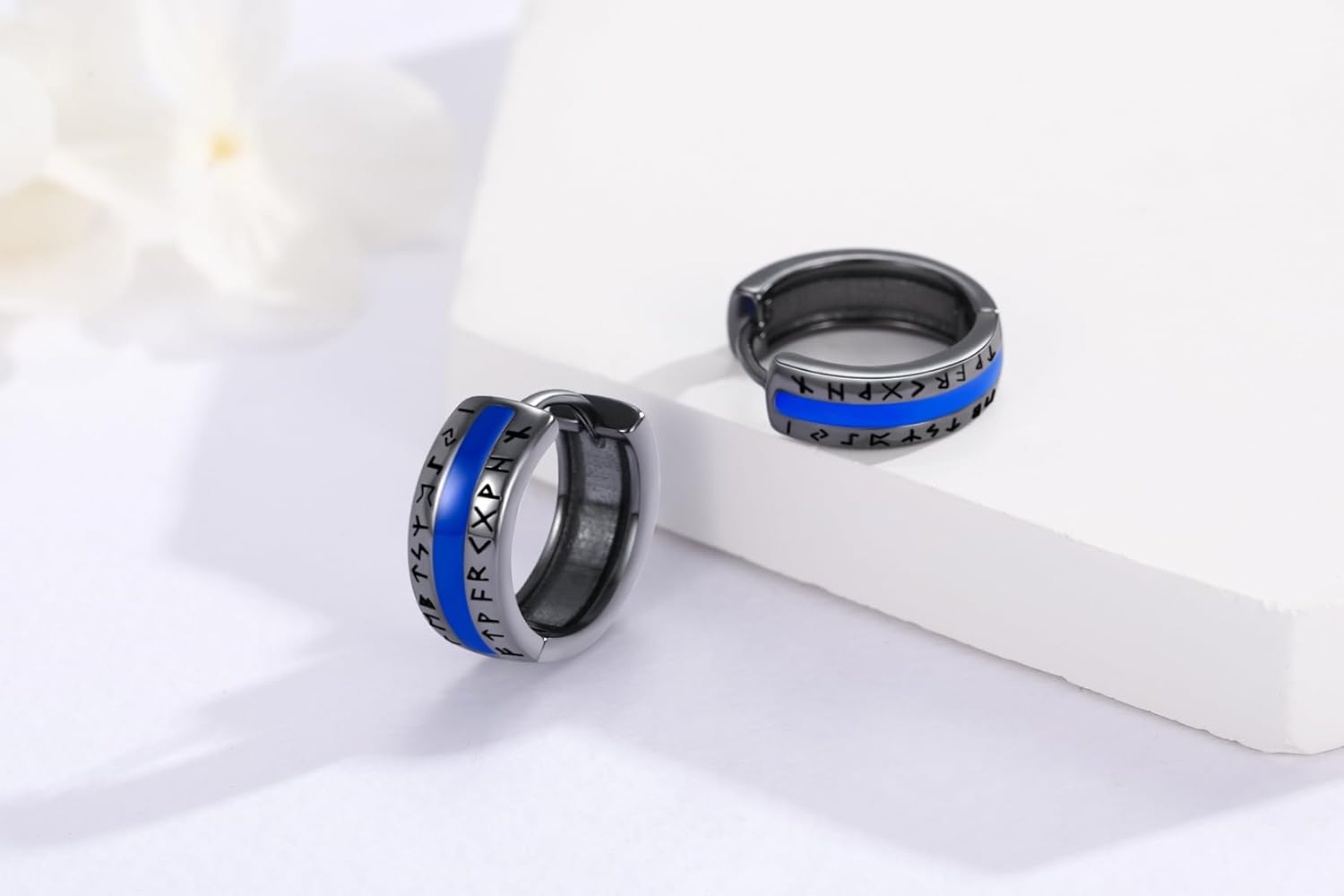 925 Sterling Silver Norse Viking Runes Hoop Earring Celtic Knot Earrings for Men Women Hypoallergenic Sturdy Punk Huggie Hoops Jewelry Gift - Image 5