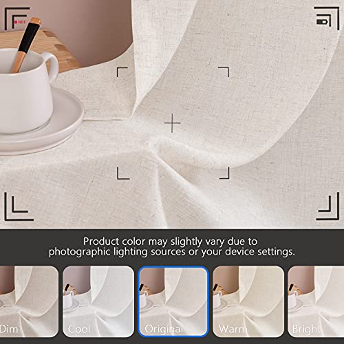 Jinchan DYMGM-3036P2C00 Beige Kitchen Curtains Linen Tier Curtains 36 Inches Farmhouse Cafe Curtains Flax Country Rustic thumb #7