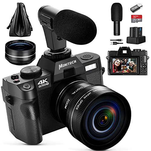 Monitech Appareil photo numérique pour photographie, 4K 48MP Vlogging Camera pour YouTube Cover