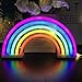Rainbow Neon Light Signs,Rainbow Wall Decor for Girls Children Baby Room LED Lamp Rainbow Decor Kids Gifts,Battery or USB Operated Table LED Night Lights