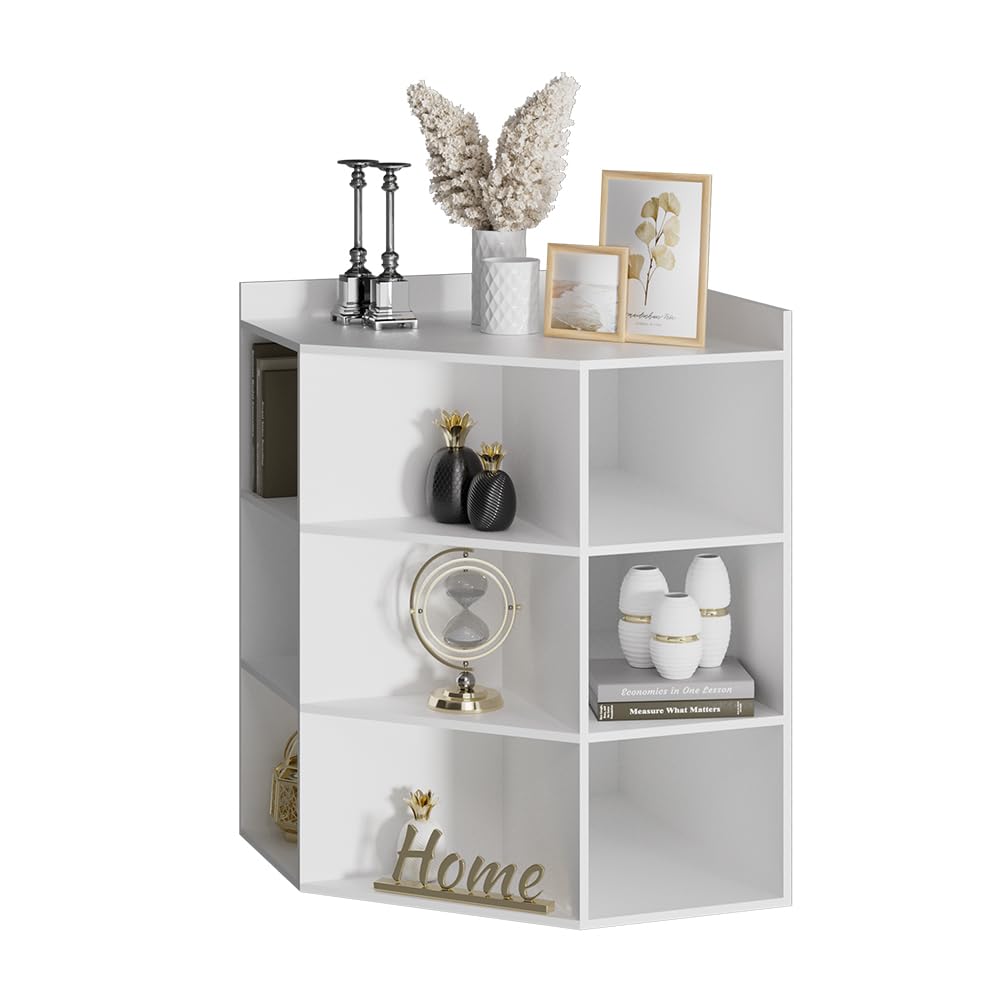 Vicco Scaffale angolare Elina, Bianco, 60 x 80 cm, per conservare ed esporre libri o oggetti decorativi