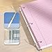 Pink Loose Leaf Paper 100 Sheets Colored Filler Paper 8 * 10.5 College Ruled 3-Hole Punched Paper for 3-Ring Binders Notebook Lined 8