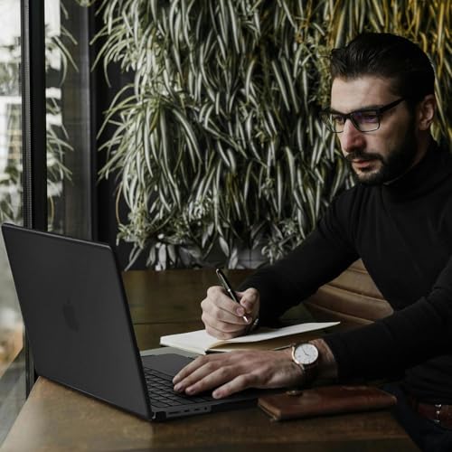 Image of Meyaar Compatible with MacBook Neo Case 13 Inch A3404 with A18 Pro Chip 2026, Transparent Hard Shell Plastic Snap-On Protective Cover (Frosted Black, for MacBook Neo 13 inch (A3404))
