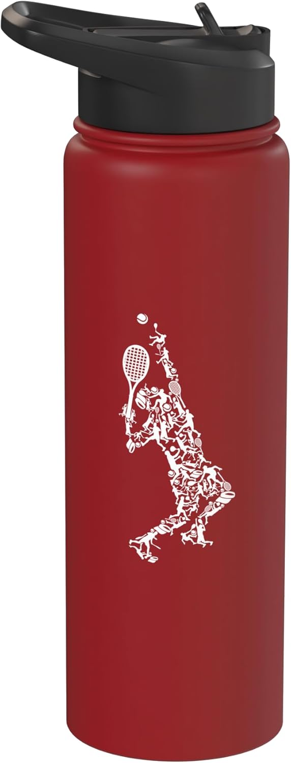 Tennis silhouette Stainless Steel Insulated Water Bottle