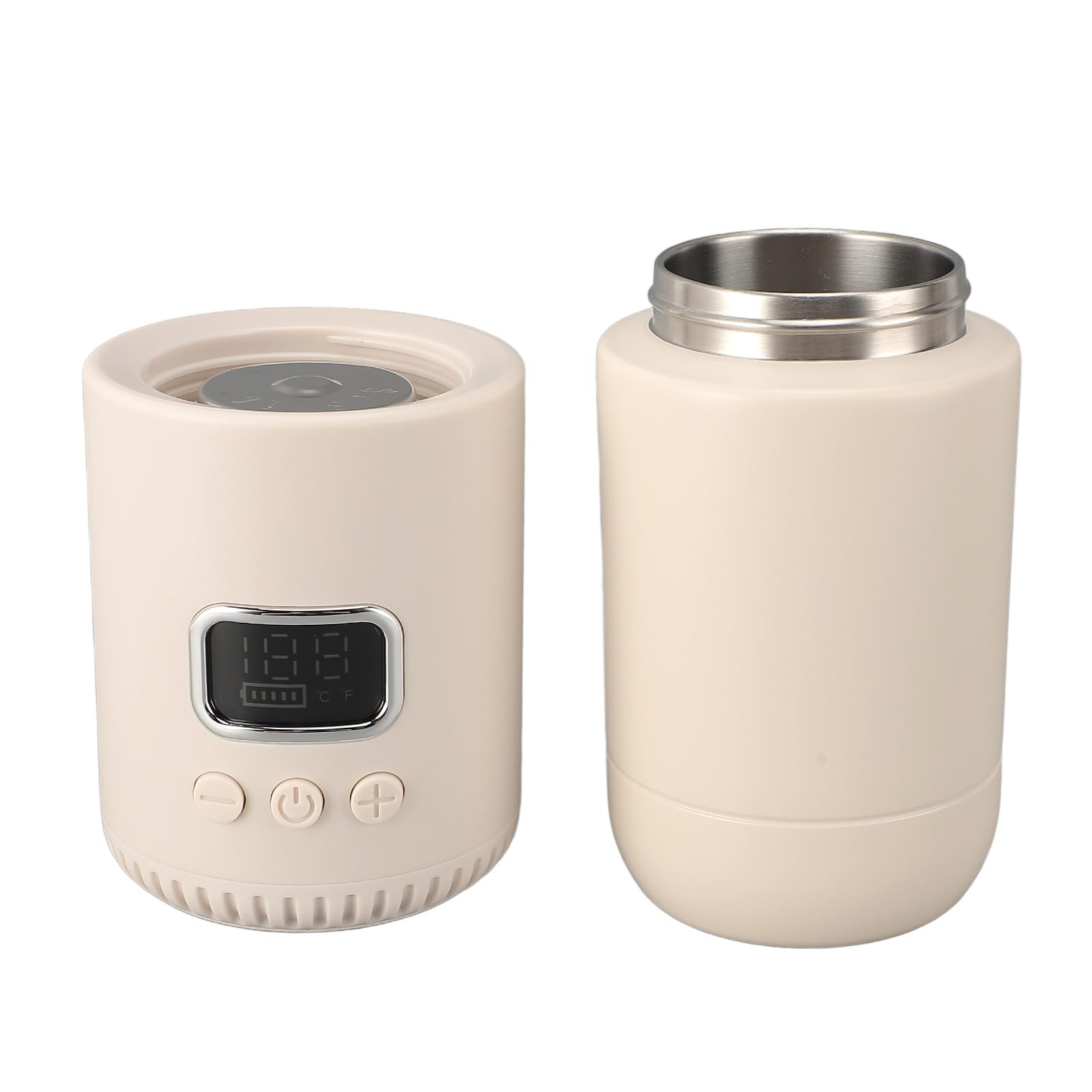 Ładowalny Podgrzewacz do Mleka USB, Szybkie Nagrzewanie 400 Ml, Duża pojemność 10000 MAh, Przenośny Podgrzewacz do Butelek do Podróży na Zewnątrz, Wykonany ze Stali Nierdzewnej,