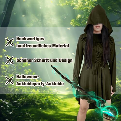 Robe Renaissance pour Halloween et festivals rétro avec accessoires - 2