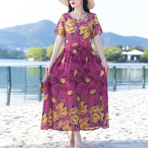 Robe d'été pour femme coupe longue fluide chic