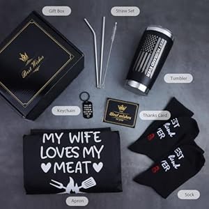 Husband Valentines Day Gifts, 8PCS Valentines Day Gifts for Him Husband Bulk Set Includes Tumbler Straw Apron Socks Key Chain, Best Husband Ever Gifts from Wife for Anniversary Birthday Christmas Husband Valentines Day Gifts 8PCS Valentines Day Gifts for Him Husband Bulk Set Includes Tumbler Straw Apron Socks Key Chain Best Husband Ever Gifts from Wife for Anniversary Birthday Christmas