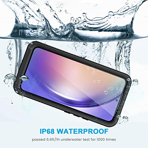 Lanhiem Samsung Galaxy A54 5G Case, Ip68 Waterproof Dustproof, Built-In Screen Protector, Rugged Full Body Shockproof Phone Cover, Black/Clear #TOP3