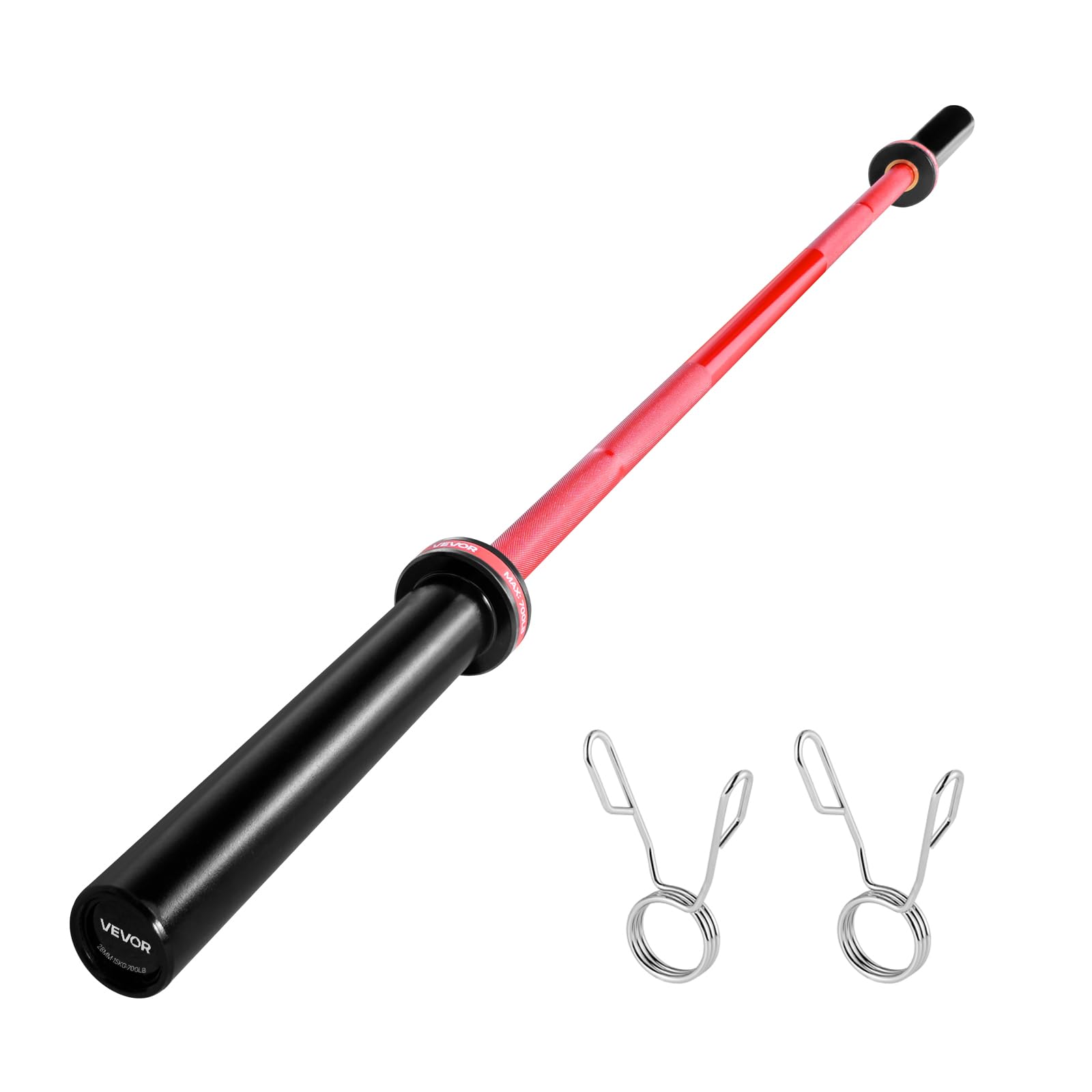 VEVOR Bilanciere 1800 mm, per Piastre da 50 mm, Bilanciere con Impugnatura Zigrinata per Allenamento della Forza, Sollevamento Pesi, Stacco da Terra, Distensione su Panca, Capacità 317 kg