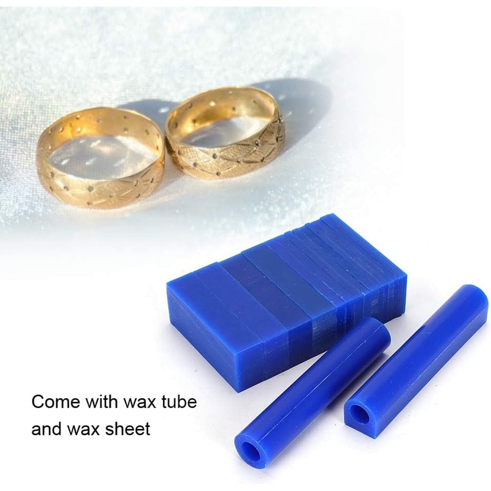 15 Blocs de Cire pour + 2 Tubes de Cire de Moulage, Cire Bleue pour la Création et la de Bagues