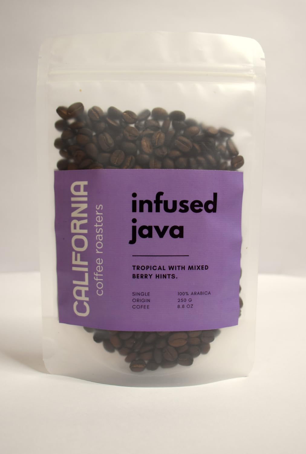 California Coffee Roasters Infused Java Single Origin 100% Arabica Coffee I Tropical With Mixed Berry Hints Coffee Bags 250g I Organic Roasted Coffee Beans