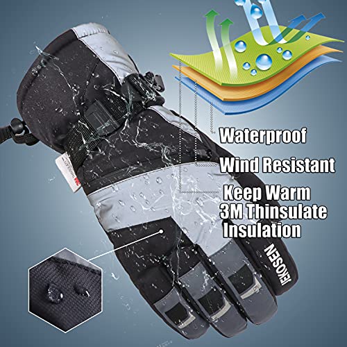 Foto von Beyond Your Thoughts Skihandschuhe Herren Wasserdicht 3M Thinsulate Winterhandschuhe Winter Skifahren Winddicht Professionelle Skihandschuhe Unisex Weiß M