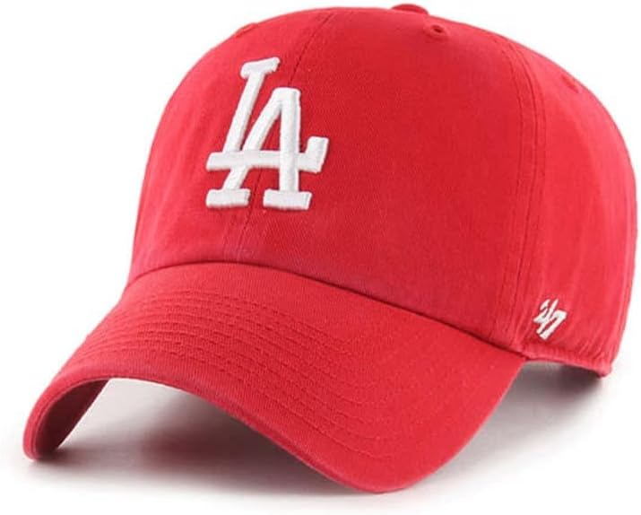 '47 Los Angeles Dodgers Mens Womens Clean Up Adjustable Baseball Cap, Red
