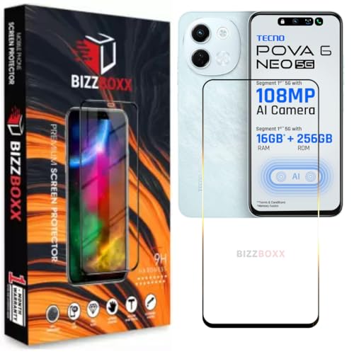 Image of Compatible With Tecno POVA 6 NEO 5G Tempered Glass Screen Protector Guard With Precise Edges - High Definition, Shatterproof, Easy Install, Anti-Fingerprint (POVA 6 NEO) - Pack of 1