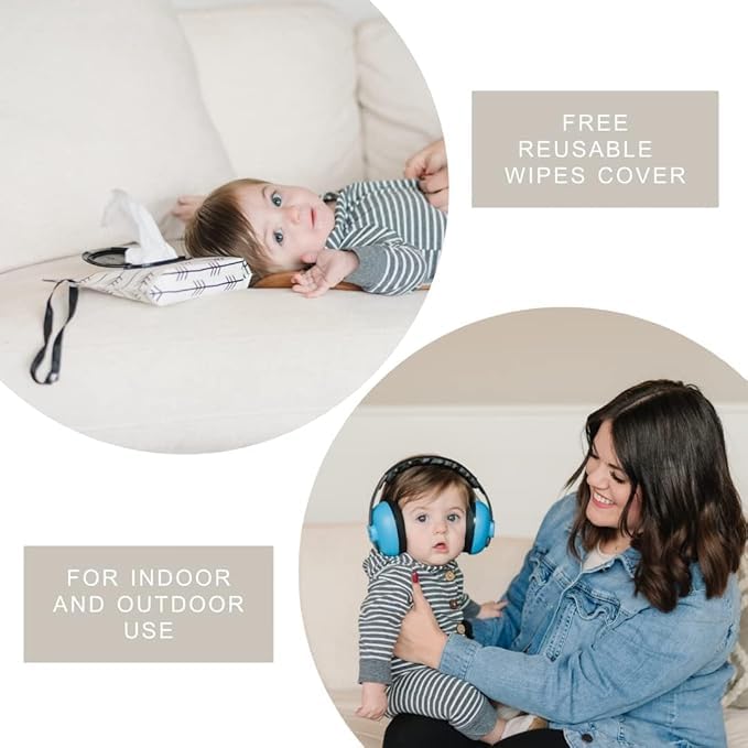 Aisbugur Baby Ear Protection Noise Cancelling Headphones Adjustable Kids Ear Muffs Hearing Protection for Infants Toddlers Children Lightweight Soft Padded Ear Defenders for Loud Events Travel (Blue) 2