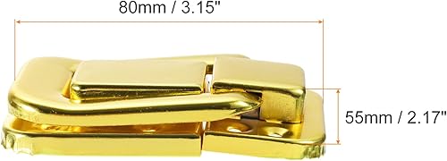 Miniatura 7 de uxcell 2 cerraduras de cierre de palanca, 1.89 x 1.26 pulgadas (largo x ancho), cierre de cerrojo de hierro para joyero, caja de herramientas de