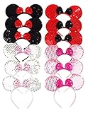RufnTop Mickey and Minnie Mouse Ears Headband(Sequin Mix Set of 12)