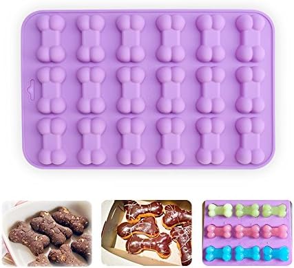 homEdge Jumbo Puppy Dog Paw (6 Cavity) and Bone Molds, Non-Stick Food Grade Silicone Dog Treats Molds, Silicone Mold for Chocolate, Candy, Jelly, Ice Cube, Dog Treats (Set of 4PCS)