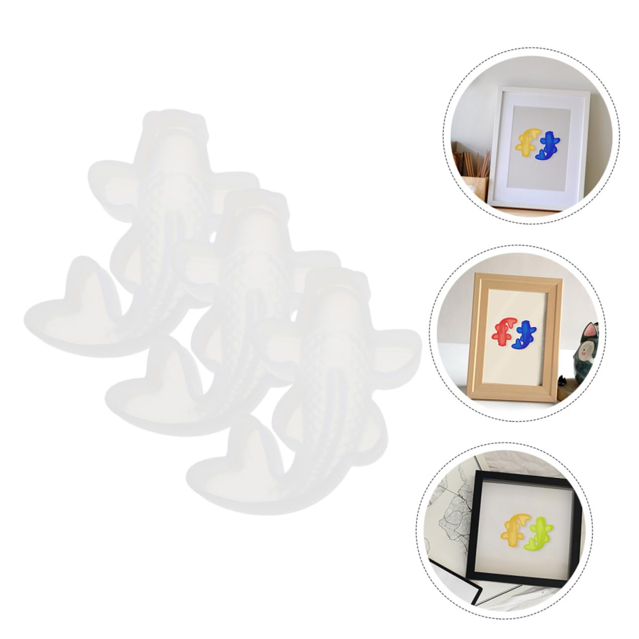 SHINEOFI Lot De 5 Moules À Carpe en Silicone pour Décoration De Gâteaux Réutilisables pour Boulangers Et Artisans 3 Pièces X 5