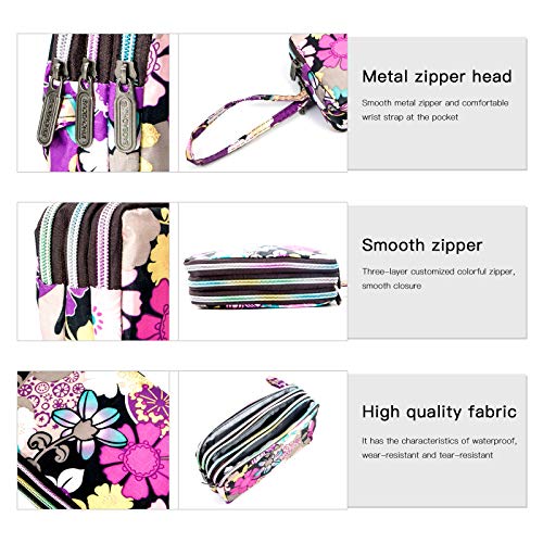 Image of BIAOTIE Large Capacity Wristlet Wallet - Women Printed Nylon Waterproof Handbag Clutch Purse