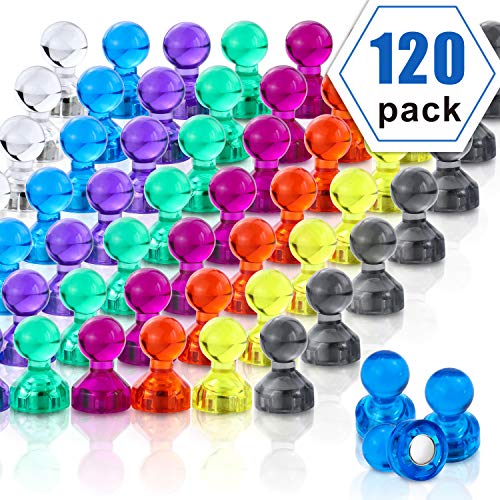 Push Pin Magnets, 120 Pack 8 Colors Refrigerator Magnets, Colorful and Practical Fridge