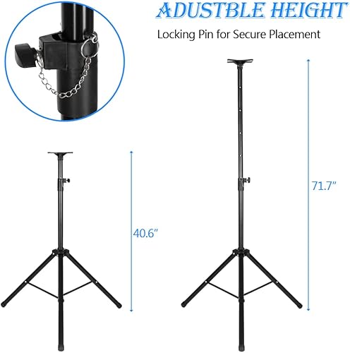 Miniatura 2 de Soporte telescópico para altavoz PA para trípode  Soporte de soporte de altavoz resistente  Altura ajustable de 47.6 a 71.7 pulgadas  Patas