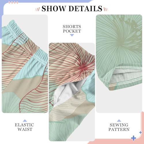 J JOYSAY Floral Hibiscus Blossom Beige Pajamas Pants Soft Long Pajama Bottoms Lounge Sleep Pants Size S-XL4