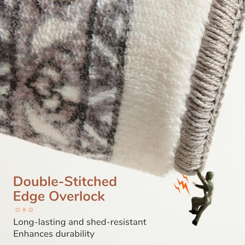 OPPODREAM Soft 6x9 Area Rugs, Washable Rug 6x9 with Non Slip Backing, Faux Cashmere Low-Pile 6 x 9 Carpet, Brown