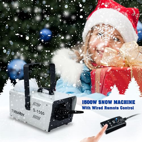 tcfundy snow machine 1500w snow making machine snowflake maker for christmas wedding kids party stage effect with wired remote control
