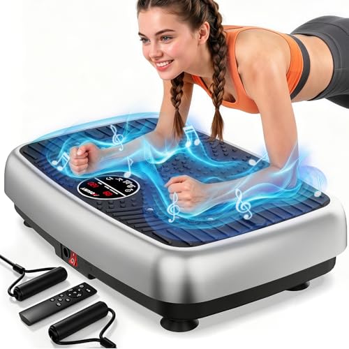 Vibration Plate MOSUNY 2026 Powerful Vibration Plate Exercise Machine With Dual Motors Comfortable Silicone Pad 204 kg Weight Capacity Vibration Plate For Lymphatic Drainage & Weight Loss