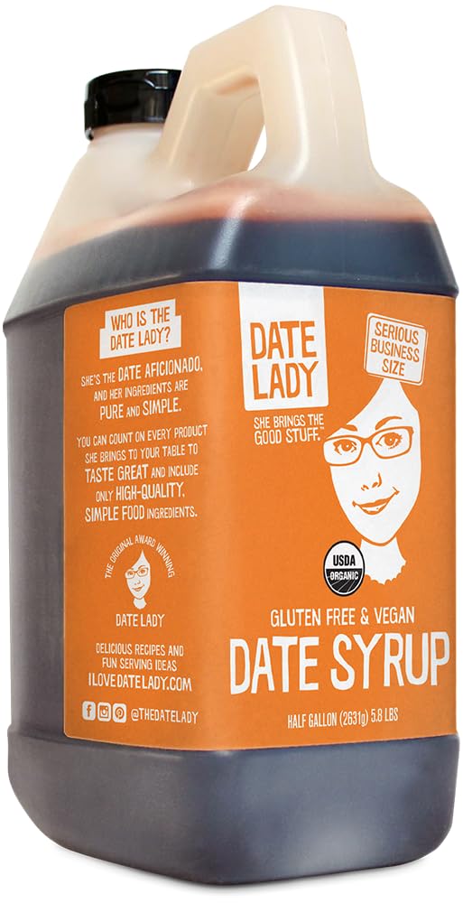 Date Lady Award Winning Bulk Organic Syrup 5.8lb - 100% s. Vegan, Paleo, Gluten-free & Kosher - Also Known As Silan, Honey & Nectar. No Preservatives Or Added Ingredients, Just Syrup.