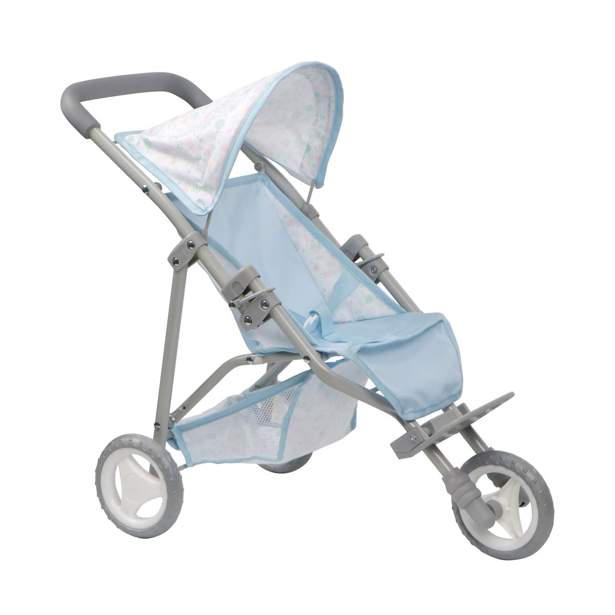Jc Toys- Silla de paseo plegable modo paraguas, para muñecas de hasta 45 cm, ideal para jugar y pasear, blanco y azul a rayas, decoración elefante, diseñado por Berenguer, +2 años — view 17