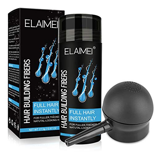 Aliver Hair Fibers 2 In 1 Kit Set Includes Black Thickening & Spray Applicator Pump Nozzle, Building Fibers, Get Instantly Thick, Full, Shiny 15 Seconds, For Men And Women