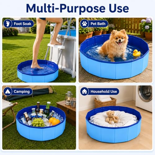 Foldable Pool Foot Bath, 19.68" x 3.93" Collapsible PVC Foot Wash Basin, No Inflation Needed Foot Rinse Tray for Above Ground Swimming Pools, Beach & Outdoor Camping, Pool Foot Cleaner Accessories — view 5