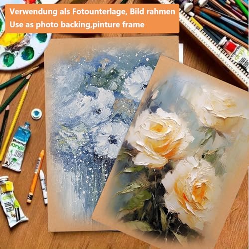 Oungy 50 Stück Wellpappe A4 (210 x 300 mm) Wellpappe zum Basteln 4 mm Dicker Karton Blätter für Malen, Modellieren