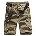 Ni_ka Short Pantalon Homme Cargo Multi Poches Zipper Pantalons DéContracté Simple Et Respirant à SéChage Rapide Airness Mens Pants Noir Kaki
