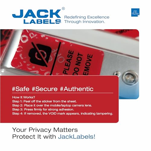 Image of Camera Block Void Stickers -Front & Back Camera Privacy Protection Seals Anti-Tamper Security Labels for Mobile & Laptop Void If Removed | Small Size 10X19mm(50) & 20x40mm(50) Stickers